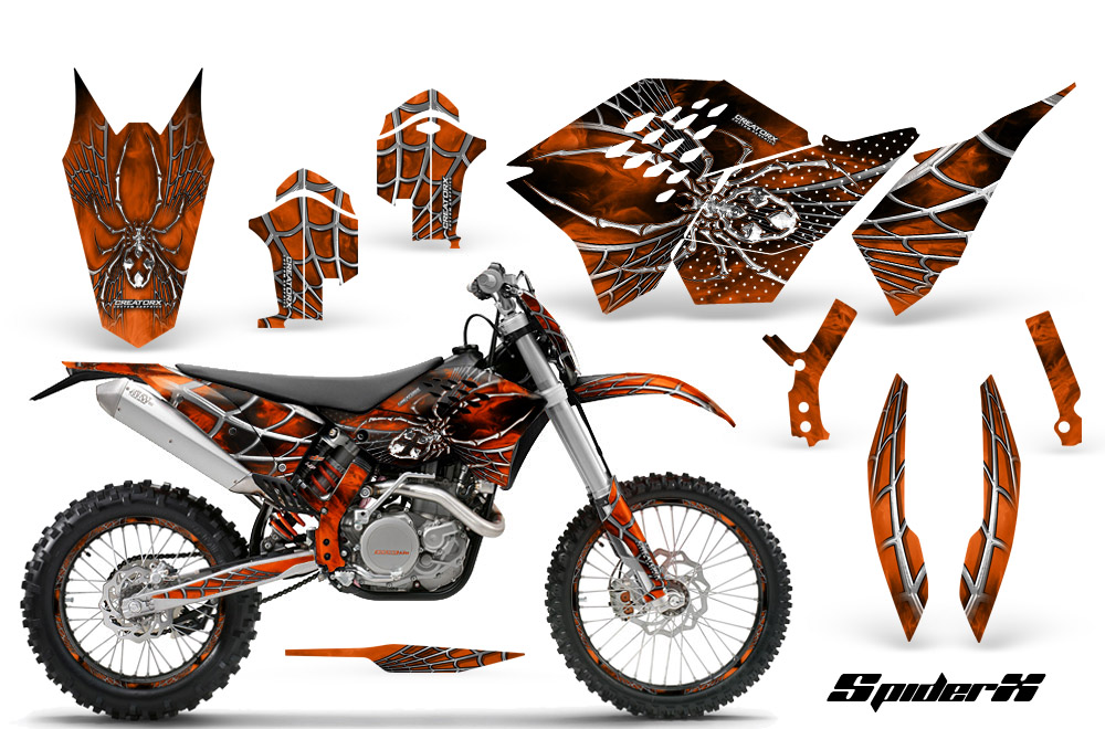 KTM C5 Graphics Kit SpiderX Orange NP Rims